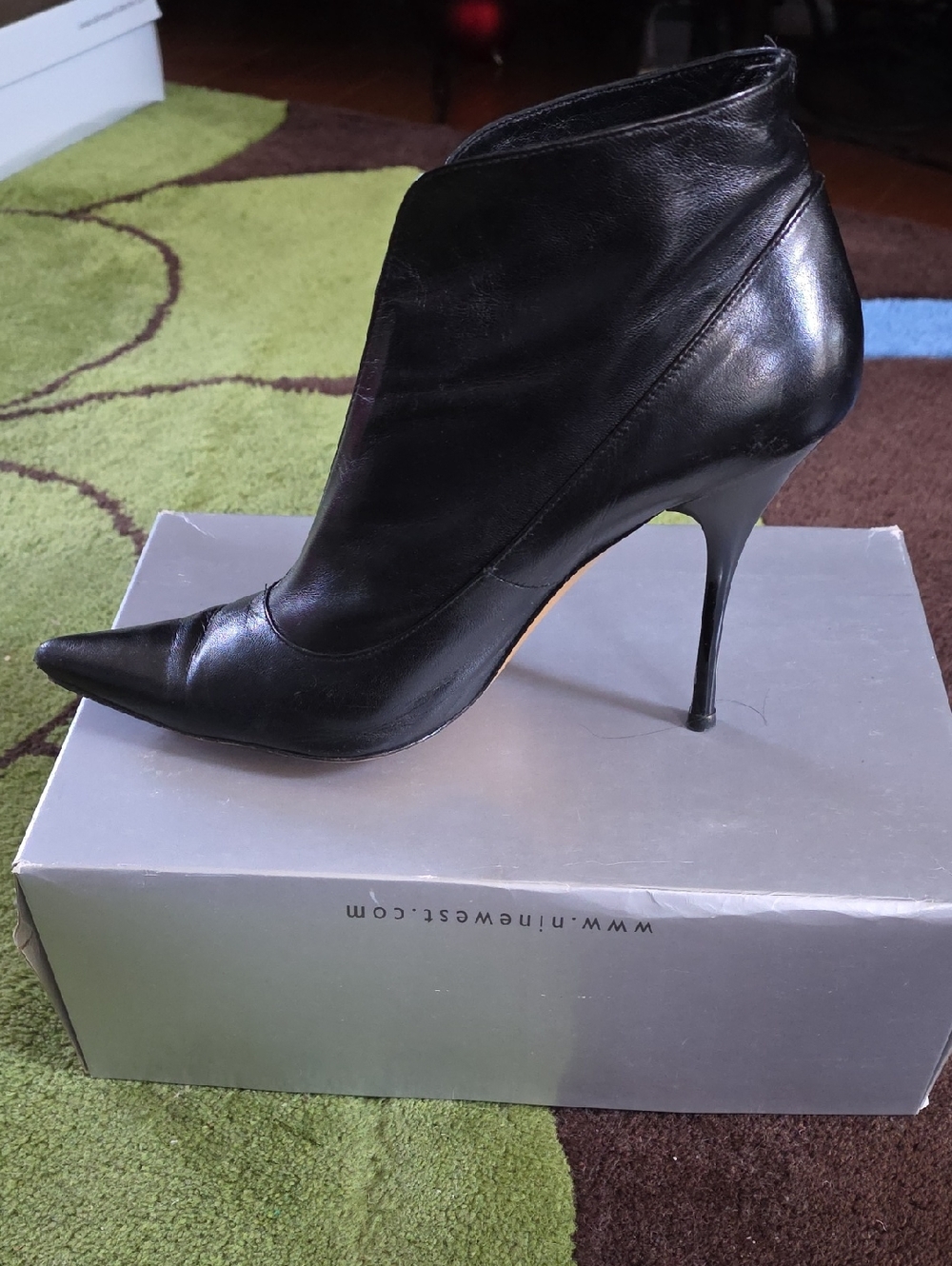 Charles David Black Pointed Stiletto Ankle Boots